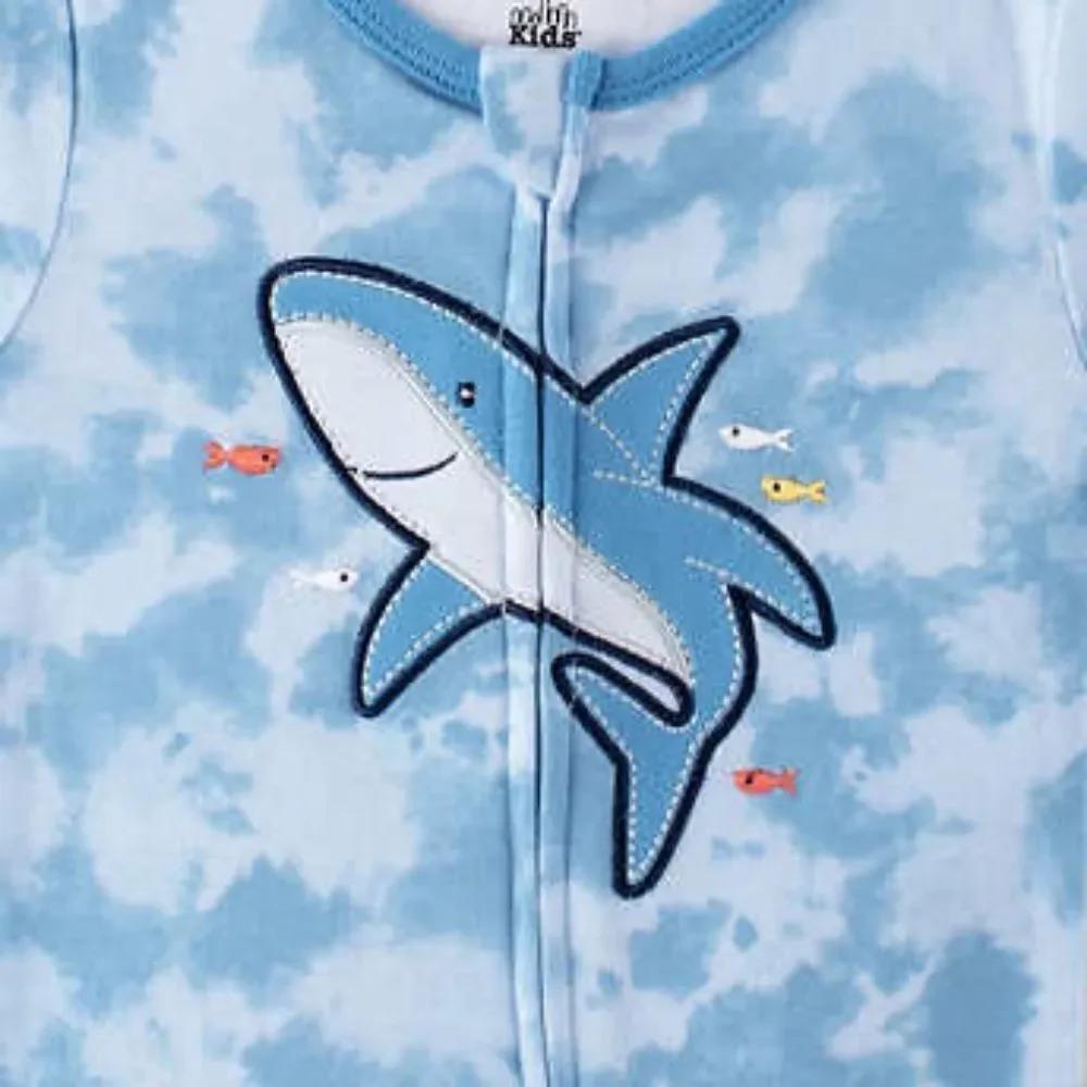 3 pack Kids Headquarters Kids' Cotton Sleepers, Shark
